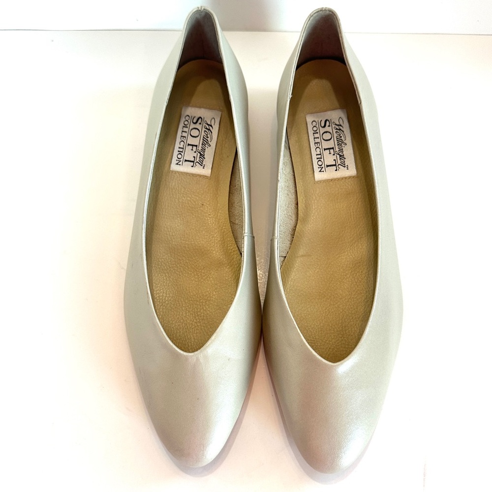 VTG WORTHINGTON BEVERLY SOFT COLLECTION ALMOND-TOE PEARLY TAUPE BALLET FLATS Sz9